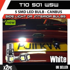 2x 501 Ford Fiesta Mk 7 Mk7 License Number Plate LED Light Bulbs - Xenon White