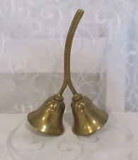 Vintage Double Brass Table Top Desk Top Bell  13.5cm Tall