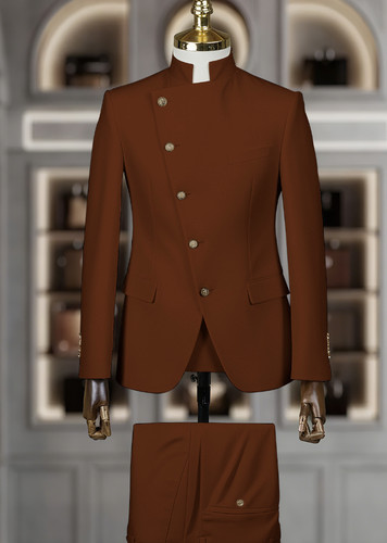 Mandarin collar men suit - mandarin, men's
