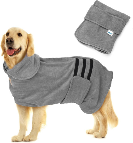 Dog bathrobe drying - dog,