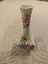 Bone China square vase single stem with roses