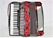 1960's Rare Beautiful Vintage Accordion Weltmeister Stella Germany Red + Case