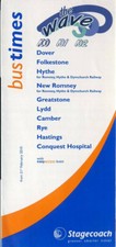 Stagecoach East Kent Bus Timetable - Wave Dover Folkestone Hastings - Feb 2010