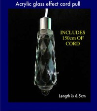 Glass light cord pull with