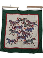 GUCCI Silk Scarf Horse Racing