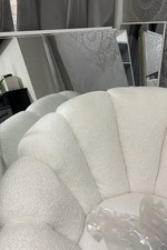 Small White Cotton/Linen Sofa Love Seat Traditional With Foot Stall