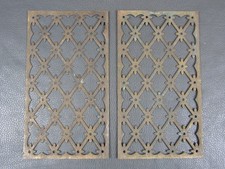 Pair antique ornate brass side panels bracket clock parts spares