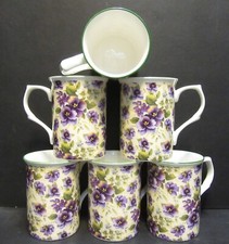 Set Of 8/6/4/2/1 Mugs Pansy