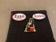 3 x Vintage ESSO Badges, 2 x Plastic, 1 x Enamel, Petrol 