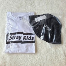 [NEW] StrayKids WEGO Collaboration T-shirt white M + Hat one size Black 2set