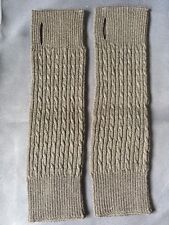 Celtic Clothing grey cable knit Merino wool fingerless gloves 