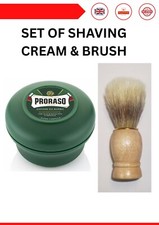 PRORASO Shaving Soap PACK Green Jar 150ml & Brush Set Of Cream & Brush