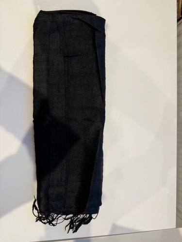 Black thai silk scarf - thai,