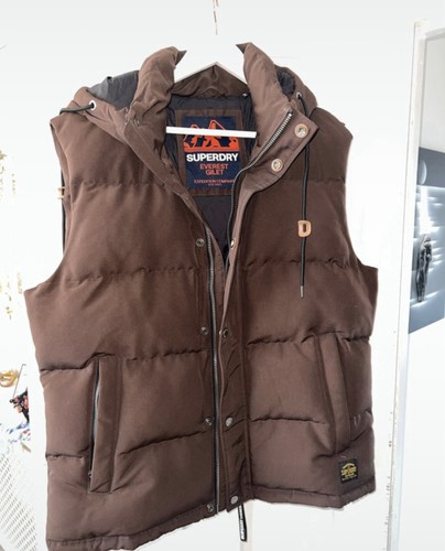 Superdry brown gilet - gilet, xl