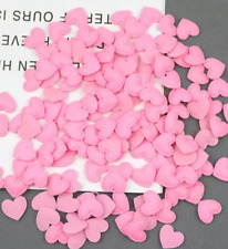 Pink heart felt appliques, 17mm fabric heart shapes, fabric heart embellishments