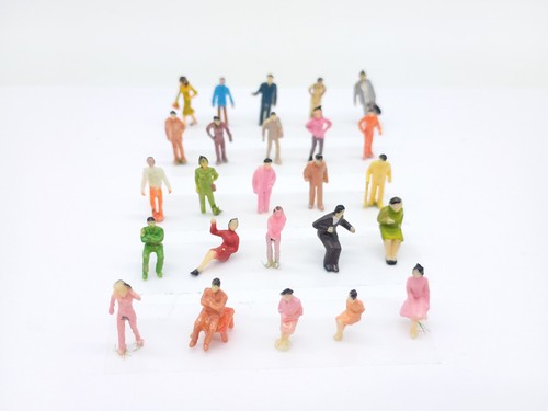 Model railway figures standing - model,