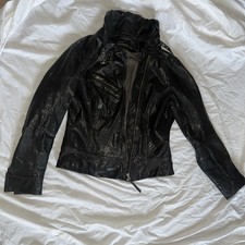 All Saints Belvedere Leather Biker Jacket Women’s UK 12 Black