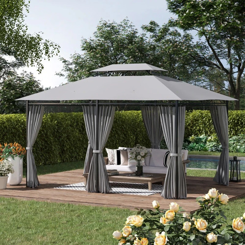 Metal garden gazebo - garden,