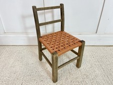 Vintage 1960s Child Beech Desk Chair Nursery Doll Teddy Orange Boho Prop