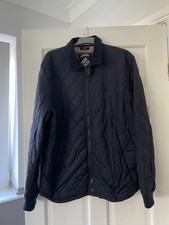 Criminal Damage Men's Navy Jacket with Cord Collar Size Large