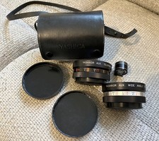 2x Yashica Yashikor Aux Convertor lens 1:4 Wide Angle  & 1:4 Telephoto with case