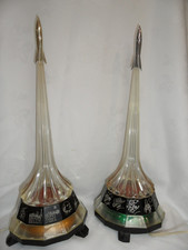 Vintage   2 USSR Rocket Lamp Soviet Space Gagarin Propaganda Night Table Light