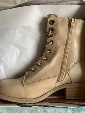 Cream Moda In Pelle Lace Up Boots Size 41 New In Box