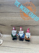 Rubber Latex Mould Bundle Cute Little Gnomes X3 Molds Fairy Garden Craft  Gnome