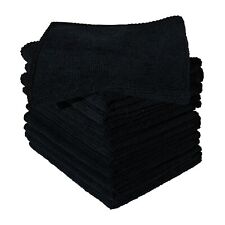 Black Microfibre Cleaning Cloths 10 pack Lint-Free Soft Multi-Surface Reusable