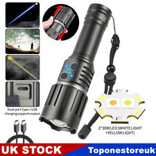 Rechargeable Torch 1500000LM LED Flashlight Police Super Bright Zoom Dual Beads