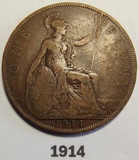 1914 George V One Penny Coin