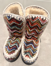 MOU Eskimo 24 Confetti Creston Wool Crochet Boots Multicolor 8-8.5/9 No Tag New