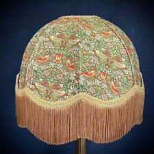 William Morris Green Strawberry Thief Lampshades To Match Wallpaper & Curtains.