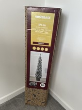 Slimflocked Artificial Christmas Tree with Stand White Pre Lit With Skirt