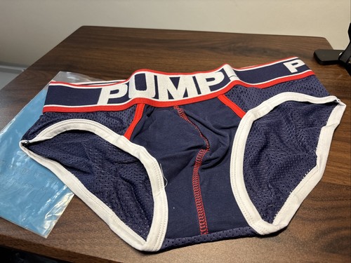 Mens pump briefs red white - mens,