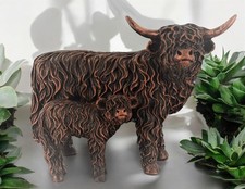 Highland Cow & Calf Bronze
