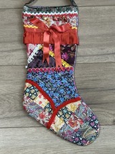 Russian Christmas Stocking Patchwork Attached Nesting Dolls Vintage Large