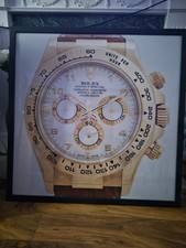 PICTURE  PRINT ROLEX WATCH FRAMED DAYTONA WATCH PRINT SHOP ADVERTISING SIGN