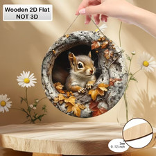 Cute Wooden Squirrel Plaque