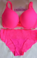 2 Sizes Bigger Maximise Triple Thick Boob Job Superboost Neon Pink Bra & Knicker