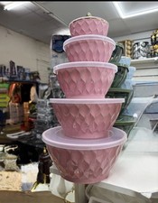 ROSE  PINK PLASTIC SALAD BOWLS