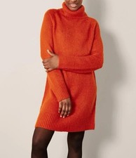 Brand New Monsoon  Roll Neck Burnt Orange Jumper Dress UK 10-20