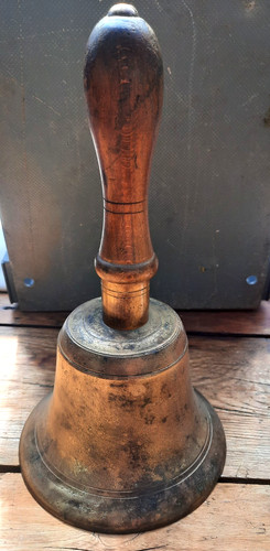 Antique brass school bell - brass,
