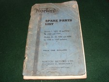 VINTAGE NORTON MOTORCYCLE INSTRUCTION PARTS BOOK MOTORBIKE MANUAL 1949