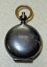 Unusual Antique Gunmetal (Blackened Steel) Fob, Sovereign or Pill Case c1900