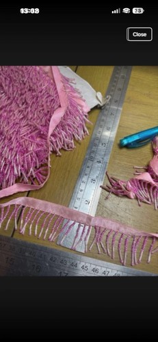 Pink beaded fringe style trim - pink,