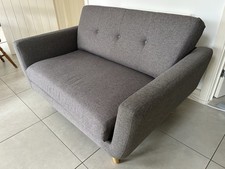 Small Grey 2 Seater Sofa Good Condition Wooden Legs