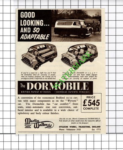 Dormobile advert 1954 - dormobile,