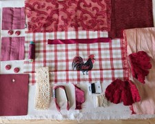 Slow Stitch Red Cream Upcyled