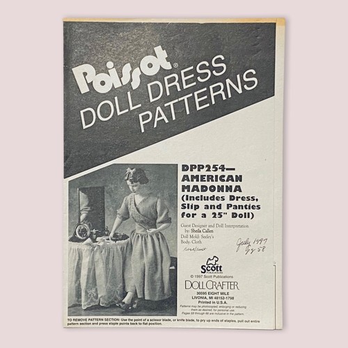 Vtg doll costume pattern - doll,